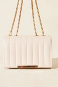 Zincir Askılı Dikdörtgen Çanta Krem thumbnail 2