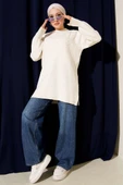 Salkım Kabartma Yumoş Triko Tunik Ekru thumbnail 2