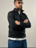 Erkek Siyah Polar Sweatshirt COC2569 thumbnail 1