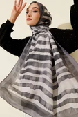Stick Desen Lina Şal Füme thumbnail 1