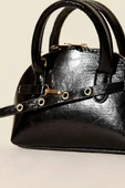 Fermuarlı Oval Mini El Çanta Siyah thumbnail 3