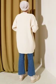 Kol Düğme Detaylı Triko Tunik Krem thumbnail 3