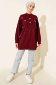 Loyşa Yuvarlak İncili Tunik Bordo thumbnail 2