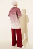Nokta Desen Gömlek Yaka Triko Takım Bordo thumbnail 3