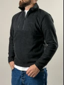 Erkek Siyah Polar Sweatshirt COC2569 thumbnail 2