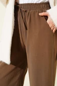 Beli Lastikli Palazzo Pantolon Kahve thumbnail 4