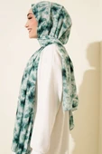 Çiçek Desenli Rami Şal Petrol Yeşili thumbnail 3