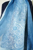 Paisley Çiçek Desen Şal Bebe Mavi thumbnail 4