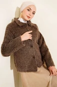 Düğmeli Sakallı Kısa Ceket Kahve thumbnail 1