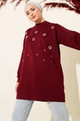 Loyşa Yuvarlak İncili Tunik Bordo thumbnail 1