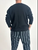 Erkek Basic Siyah Sweatshirt COC1019 thumbnail 4