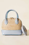 Oval Hasır Detaylı Çanta Bebe Mavi thumbnail 2