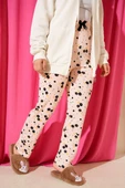 Bel Lastikli Desenli Pijama Altı Somon thumbnail 1