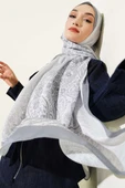 Paisley Çiçek Desen Şal Gri thumbnail 1