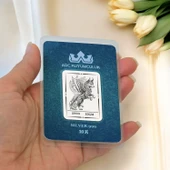 Hediyeye Özel 10 Gram Kanatlı Kurt Temalı 999 Ayar Gümüş ile Üretilmiş Gümüş Külçesi-722 thumbnail 2