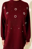 Loyşa Yuvarlak İncili Tunik Bordo thumbnail 4