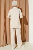 Yaka Gold Düğmeli Loyşa İkili Takım Bej thumbnail 3