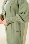Kol Ucu Düğmeli Şal Yaka Triko Hırka Çağla Yeşili thumbnail 4