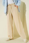 Beli Lastikli Palazzo Pantolon Bej thumbnail 2