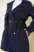 Bel Tünelli Kısa Trençkot Lacivert thumbnail 4