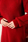 Selanik Örgü Yumoş Triko Tunik Kırmızı thumbnail 4