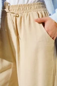 Beli Lastikli Palazzo Pantolon Bej thumbnail 4