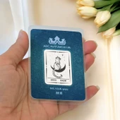 Hediyeye Özel 10 Gram Ay ve Kedi Temalı 999 Ayar Gümüş ile Üretilmiş Gümüş Külçesi-720 thumbnail 2