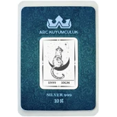 Hediyeye Özel 10 Gram Ay ve Kedi Temalı 999 Ayar Gümüş ile Üretilmiş Gümüş Külçesi-720 thumbnail 1