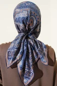 Desenli Demore Lacivert Serisi Eşarp Asorti 5 thumbnail 3