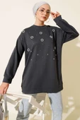 Loyşa Yuvarlak İncili Tunik Füme thumbnail 1