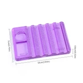 Manikür Protez Tırnak Fırça Standı ve Renk Paleti Mor thumbnail 3