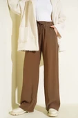 Beli Lastikli Palazzo Pantolon Kahve thumbnail 1