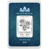 Hediyeye Özel 10 Gram Çiçek Temalı 999 Ayar Gümüş ile Üretilmiş Gümüş Külçesi-718 thumbnail 1