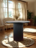 Arya Yuvarlak Siyah Ahşap Bohem Masa 130x130 thumbnail 2