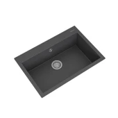 REAL STONE K003 DIDYMA 58 GRANİT EVİYE ANTRASİT 76.5 x 50 Cm Tezgah Üstü thumbnail 2