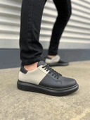 JY151 Boost Bağcıklı Cilt Süet Erkek Günlük Sneaker Ayakkabı CSST - Siyah/Gri thumbnail 1