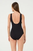 Kadın Düz Renk Yüzücü Mayo Siyah (GÖĞÜS PEDLİ) thumbnail 3