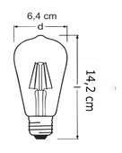 Rutter RT-11203 6W Armut Rustik Led Ampu Amber - 2300K thumbnail 2