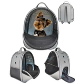 La Vista Yırtılmaz Fileli Paris Kedi, Küçük Köpek Sırt Taşıma Çantası Gri 32-26-40cm thumbnail 1