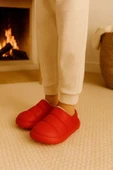 Peluş İçi Yünlü Kışlık Panduf Kırmızı Çocuk Ev Terliği thumbnail 1