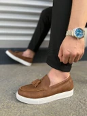 JY153 Bloom Bağcıksız Püsküllü Cilt Erkek Günlük Spor Klasik Ayakkabı CBT - Taba thumbnail 3