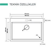 REAL STONE K003 DIDYMA 58 GRANİT EVİYE ANTRASİT 76.5 x 50 Cm Tezgah Üstü thumbnail 3