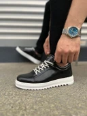 JY152 Cool Bağcıklı Rugan Erkek Günlük Spor Klasik Ayakkabı RBT - Siyah thumbnail 3