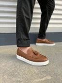 JY153 Bloom Bağcıksız Püsküllü Cilt Erkek Günlük Spor Klasik Ayakkabı CBT - Taba thumbnail 1