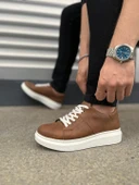 JY151 Boost Bağcıklı Cilt Erkek Günlük Sneaker Ayakkabı CBT - Taba thumbnail 3