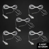 3 İğneli Kurşunlu Beden Takımı - Dip Beden Oltası - Fırdöndülü - 40 gr - 5 Adet thumbnail 1