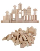 Woodoy Kovalı Ahşap Natural Bloklar 60 Parça KR 026 thumbnail 2
