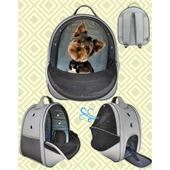 La Vista Yırtılmaz Fileli Paris Kedi, Küçük Köpek Sırt Taşıma Çantası Gri 32-26-40cm thumbnail 2