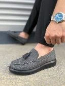 JY154 Blaze Bağcıksız Püsküllü Keten Erkek Günlük Spor Klasik Ayakkabı KST - Gri thumbnail 3