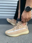 JY305 Pulse Bağcıklı Triko Kumaş Erkek Günlük Spor Ayakkabı TBT - Bej thumbnail 3